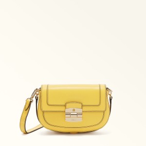 Sac Bandoulière Furla CLUB 2 Femme Jaune | 5061-TOMVK