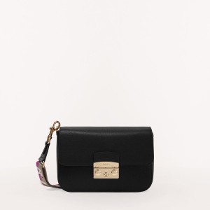 Sac Bandoulière Furla METROPOLIS Femme Noir Violette | 1392-MOLWQ