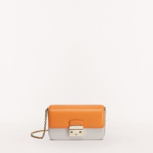 Sac Mini Furla METROPOLIS Femme Orange Blanche | 6314-GEAUK