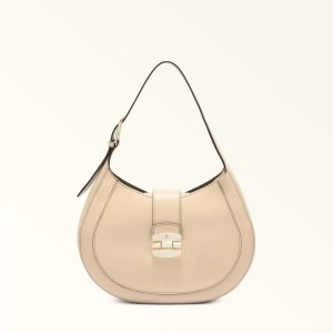 Sac Porté Épaule Furla CLUB 2 Femme Beige | 1476-AXJKG