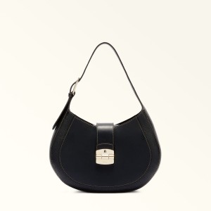 Sac Porté Épaule Furla CLUB 2 Femme Noir | 6758-BNUJR