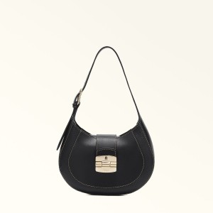 Sac Porté Épaule Furla CLUB 2 Femme Noir | 2657-OBSJG