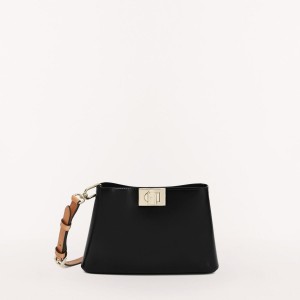 Sac Porté Épaule Furla FLEUR Femme Noir | 8032-IRCUX