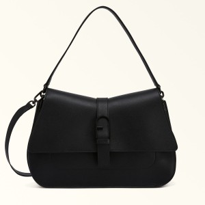 Sac a Main Furla FLOW Femme Noir | 5362-JIMFQ