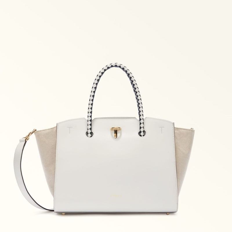 Cabas Furla GENESI Femme Blanche | 4519-XAIHJ