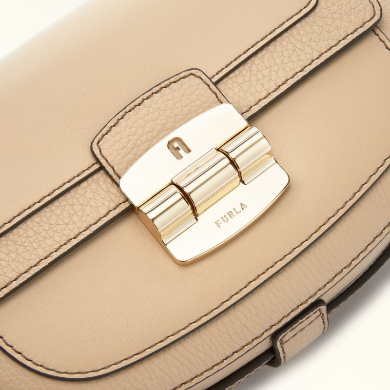 Sac Bandoulière Furla CLUB 2 Femme Beige | 9653-HDORS