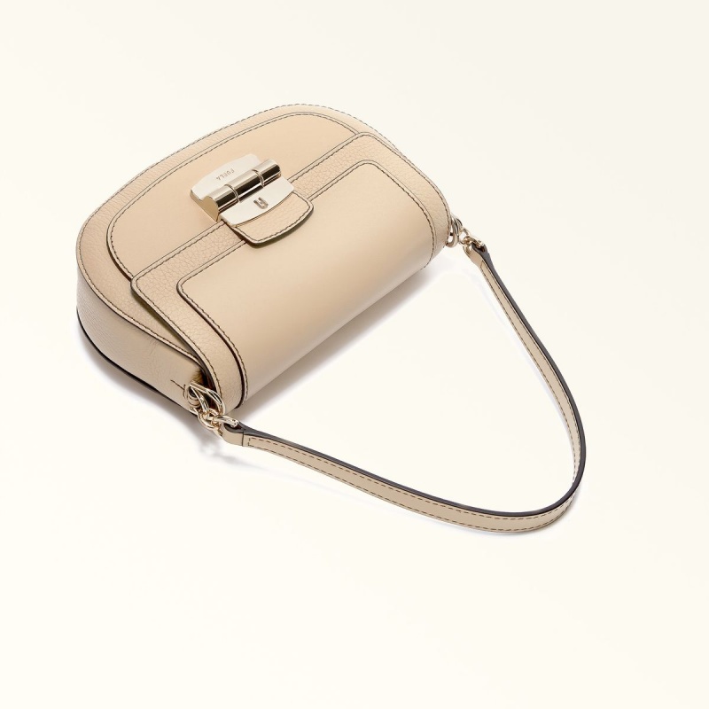 Sac Bandoulière Furla CLUB 2 Femme Beige | 9653-HDORS