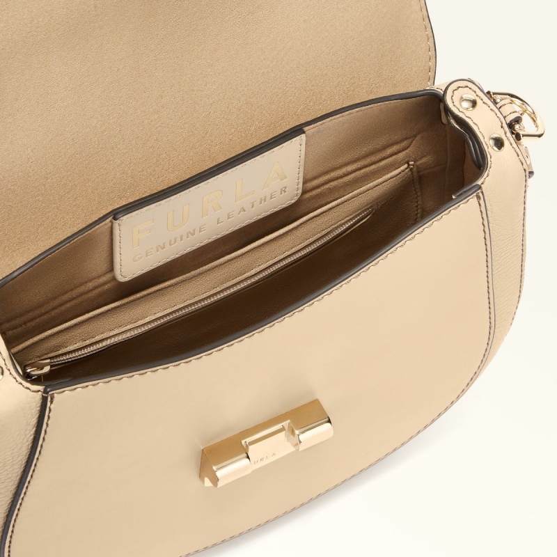 Sac Bandoulière Furla CLUB 2 Femme Beige | 8463-NOJXM