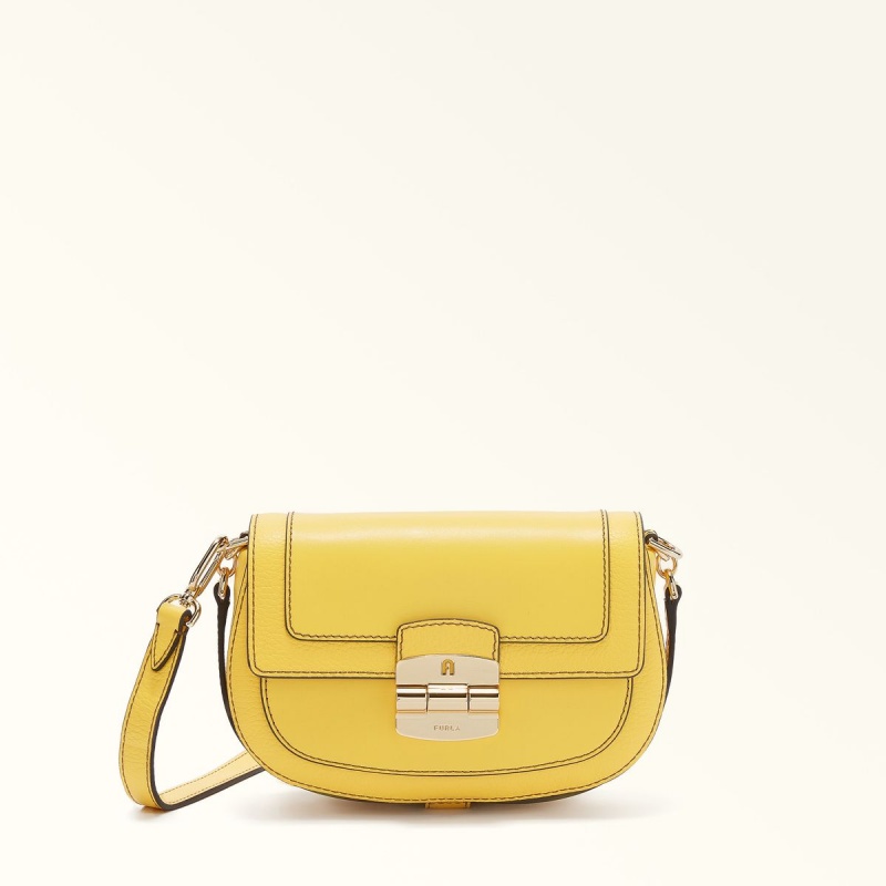 Sac Bandoulière Furla CLUB 2 Femme Jaune | 5061-TOMVK