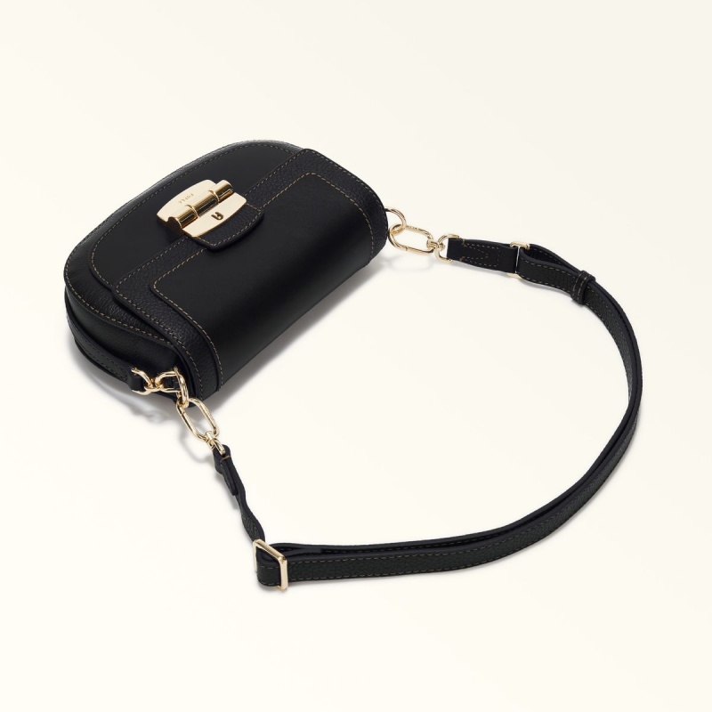 Sac Bandoulière Furla CLUB 2 Femme Noir | 7612-QHIYV