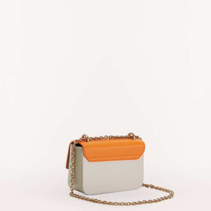 Sac Bandoulière Furla METROPOLIS Femme Orange Blanche | 3257-HNIBC