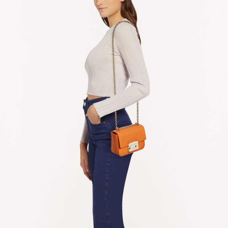 Sac Bandoulière Furla METROPOLIS Femme Orange | 6093-BTZAH