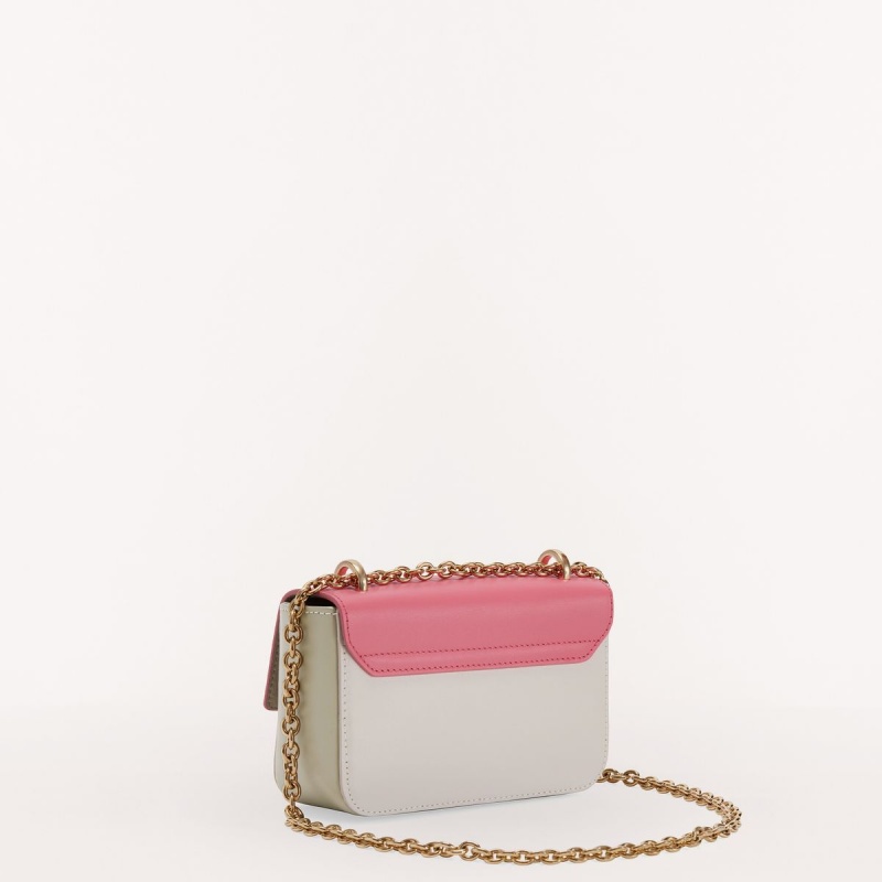 Sac Bandoulière Furla METROPOLIS Femme Rose Blanche | 9247-BJZSC