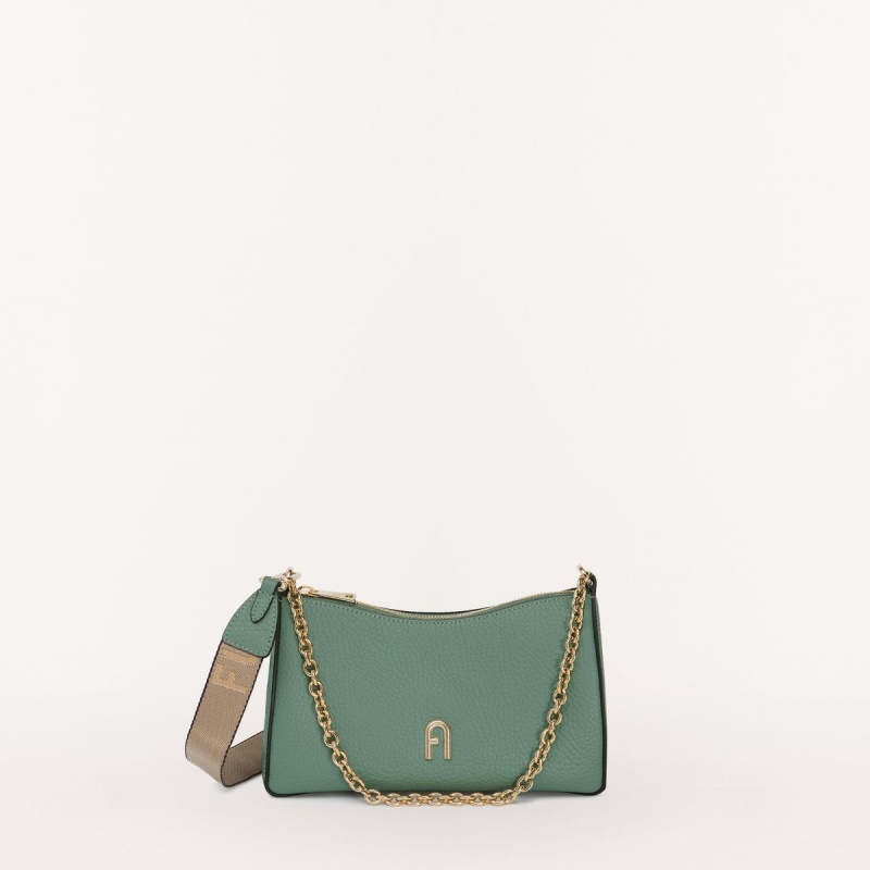 Sac Bandoulière Furla PRIMULA Femme Vert Grise Marron | 2503-FCZGL