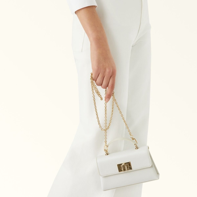 Sac Mini Furla 1927 Femme Blanche | 9361-JPOLW