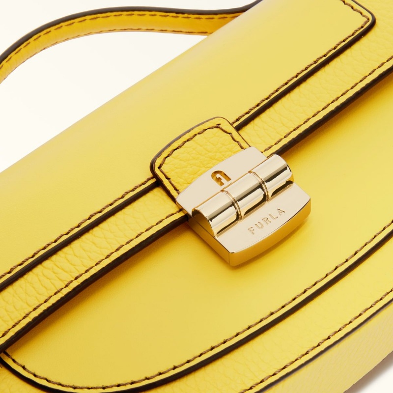 Sac Mini Furla CLUB 2 Femme Jaune | 3698-RSUOB