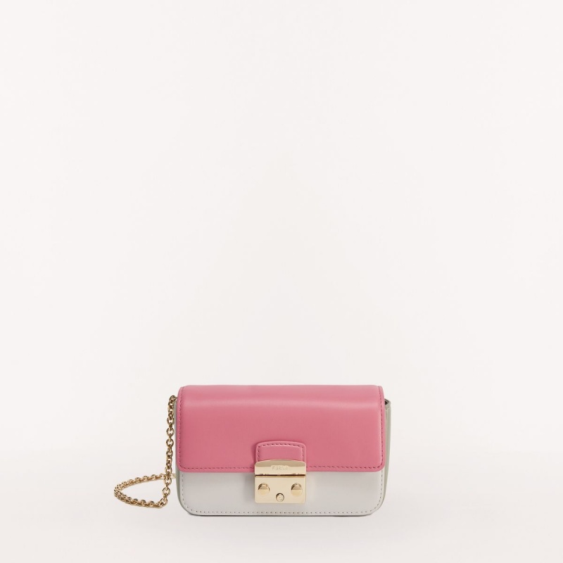 Sac Mini Furla METROPOLIS Femme Rose Blanche | 8397-DLWOG