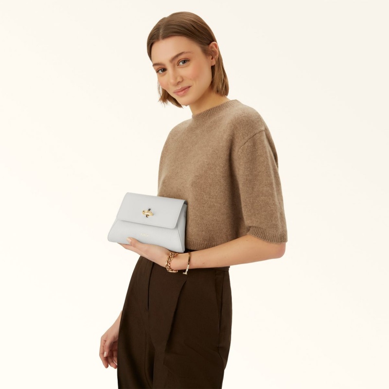 Sac Mini Furla NET Femme Blanche | 5347-LXCKZ