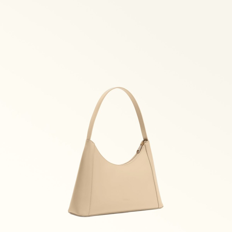 Sac Porté Épaule Furla DIAMANTE Femme Beige | 8374-XSHQW