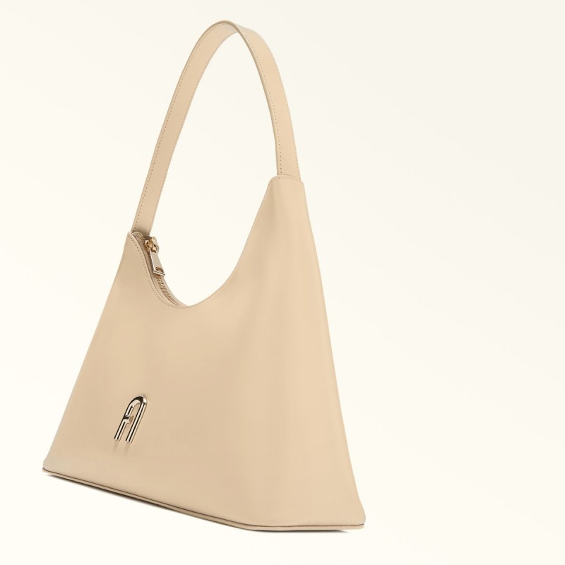 Sac Porté Épaule Furla DIAMANTE Femme Beige | 8374-XSHQW