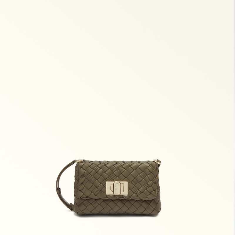 Sac Porté Épaule Furla GERLA Femme Vert Olive | 7163-ETWIY