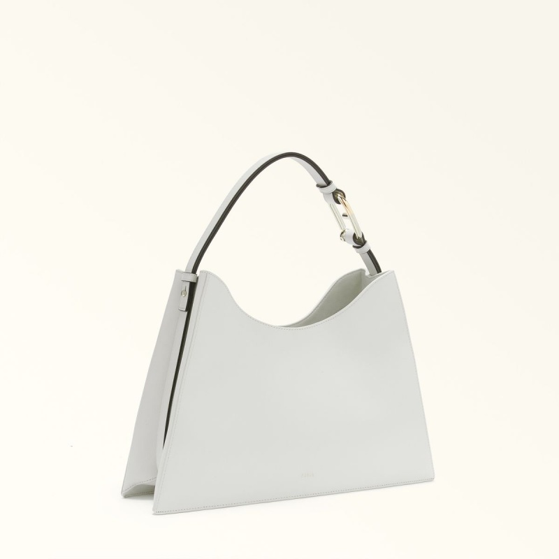 Sac Porté Épaule Furla NUVOLA Femme Blanche | 9027-MZXHU