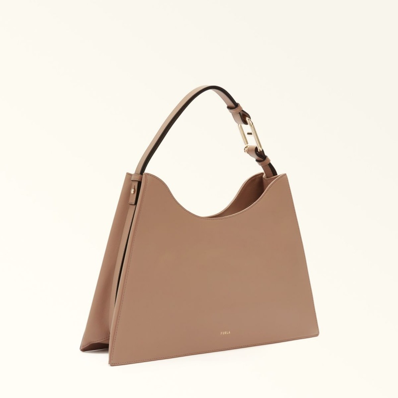 Sac Porté Épaule Furla NUVOLA Femme Cafe | 5278-XPZHW