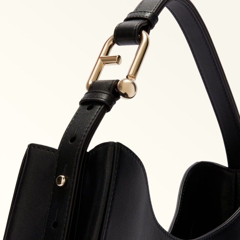 Sac Porté Épaule Furla NUVOLA Femme Noir | 9736-HILAW