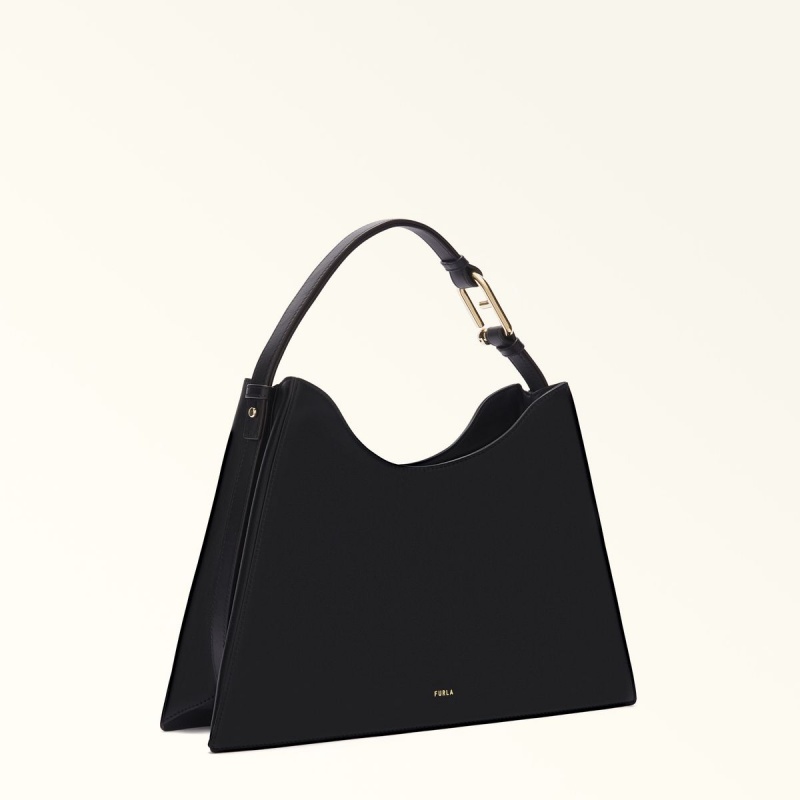 Sac Porté Épaule Furla NUVOLA Femme Noir | 9736-HILAW