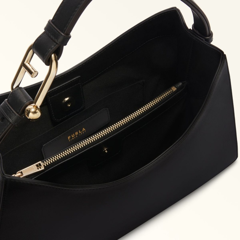 Sac Porté Épaule Furla NUVOLA Femme Noir | 9736-HILAW