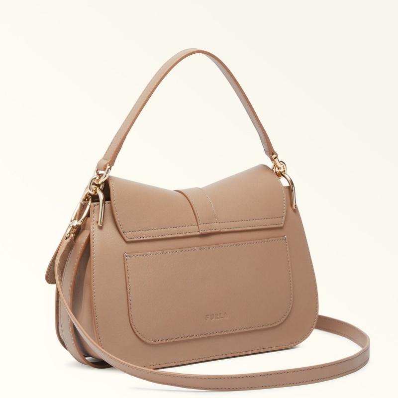 Sac a Main Furla FLOW Femme Cafe | 6521-WMQRA