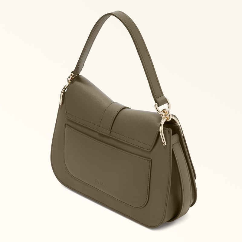 Sac a Main Furla FLOW Femme Vert Olive | 6710-XNAMP